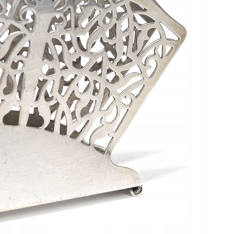 Serwetnik wachlarz, srebrny, mosiądz, Bracia Henneberg, Polska, lata 20. - 196045