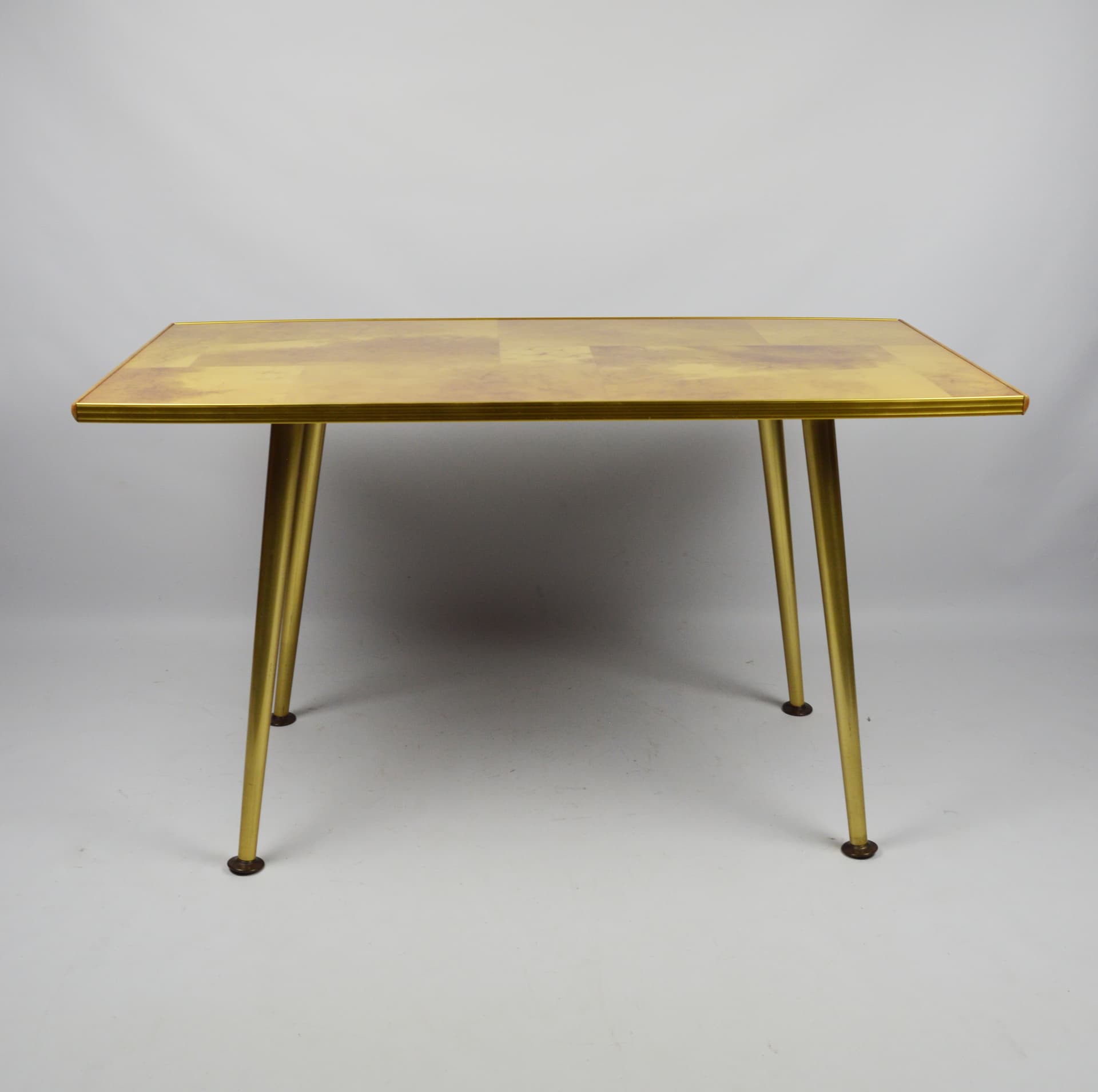 Coffee table, light burl wood, gold metal, 1980s. - 196066