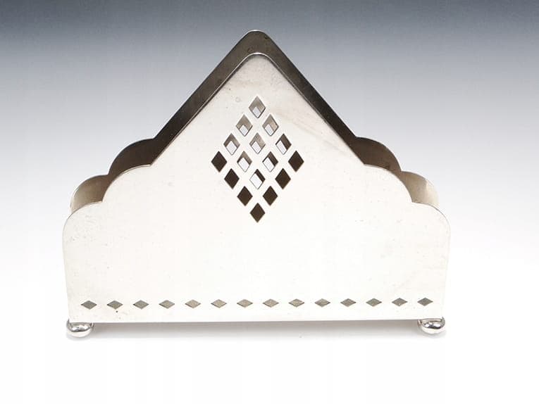 Serwetnik secesyjny, srebrny mosiądz, WMF, Niemcy, początek XX w. - 196095