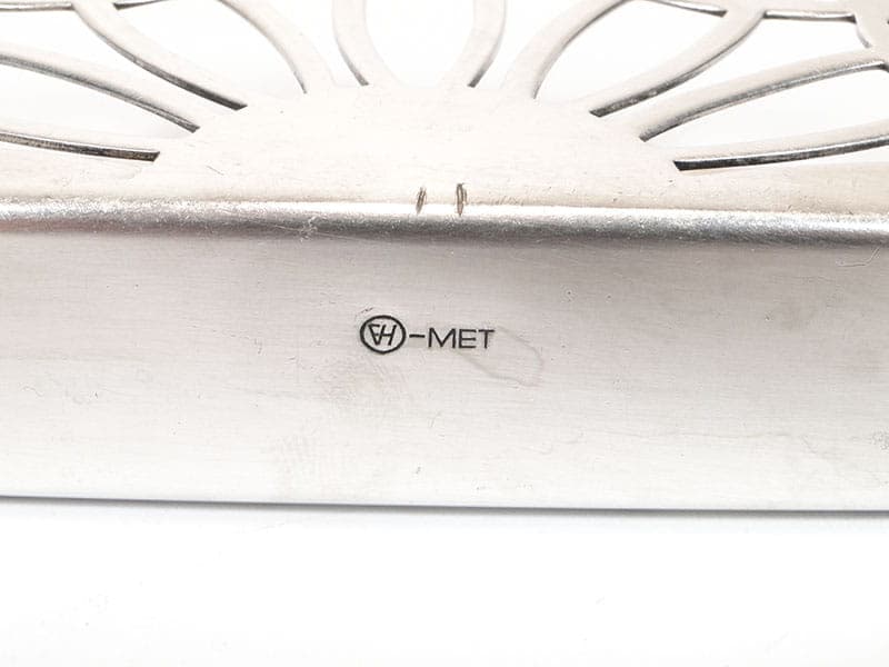 Serwetnik Art Deco, mosiądz srebrny, Hefra, Polska, lata 60. - 196111