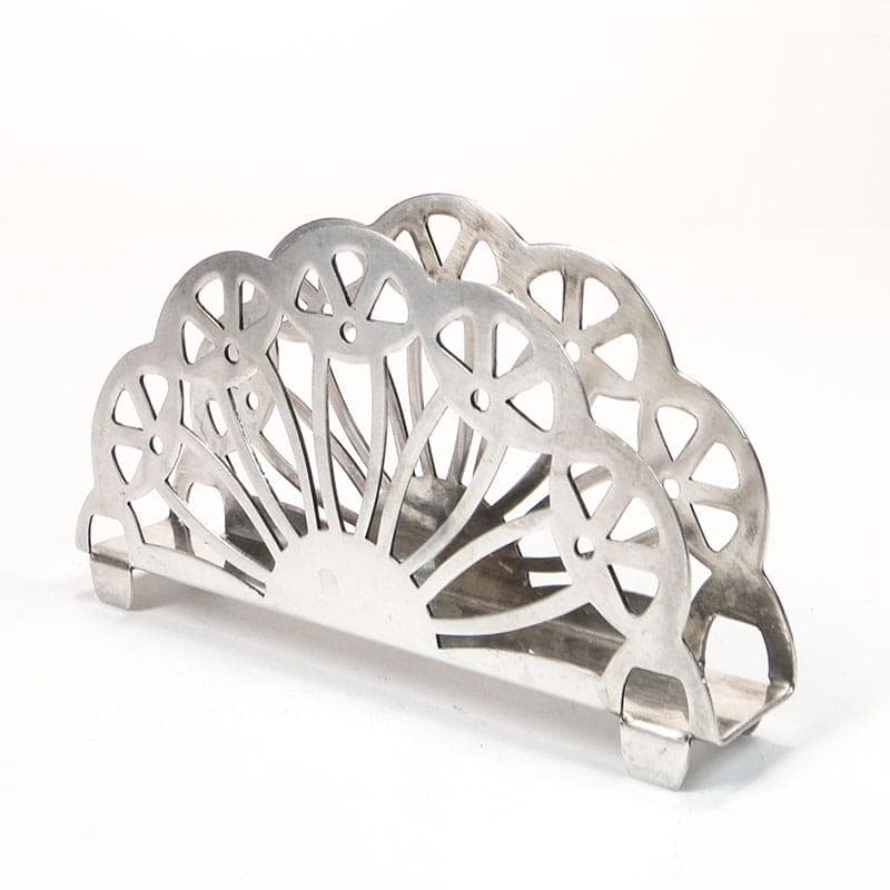 Serwetnik Art Deco, mosiądz srebrny, Hefra, Polska, lata 60. - 196108