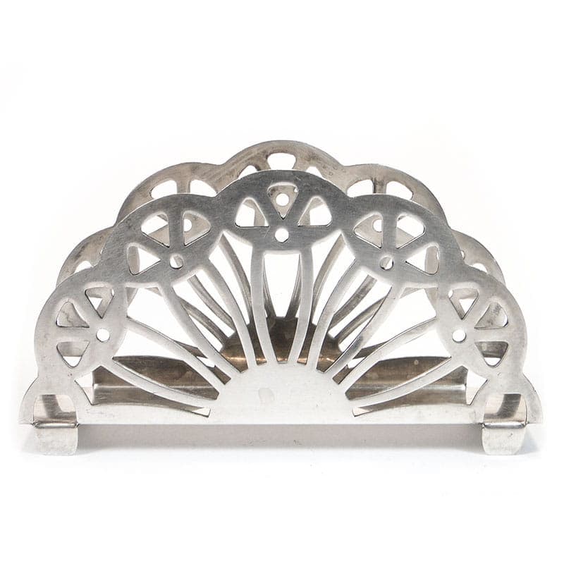 Serwetnik Art Deco, mosiądz srebrny, Hefra, Polska, lata 60.