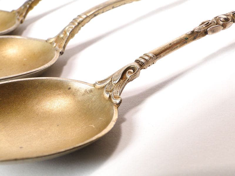 Set of coffee spoons, Rococo, gilded silver, Prussia, Germany, 19th c. - 196172