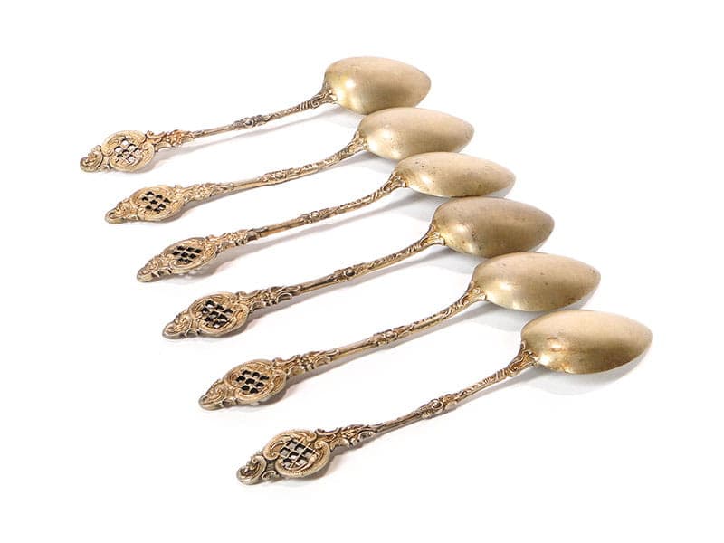 Set of coffee spoons, Rococo, gilded silver, Prussia, Germany, 19th c. - 196168
