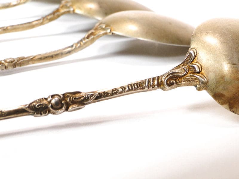 Set of coffee spoons, Rococo, gilded silver, Prussia, Germany, 19th c. - 196170