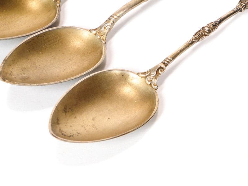 Set of coffee spoons, Rococo, gilded silver, Prussia, Germany, 19th c. - 196176