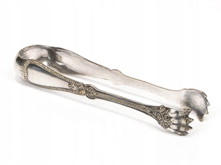 Serving tongs, Art Nouveau, silver brass, Poland, early 20th c.