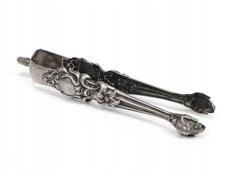 Szczypce do cukru Rococo Revival, srebro, Francja, XIX w. - 196213
