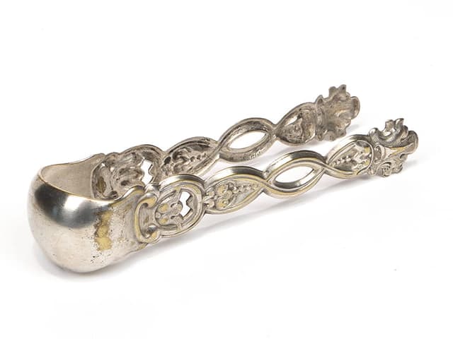 Serving tongs, Rococo, silver-plated brass, Fraget, Poland, 19th c. - DIMENSION