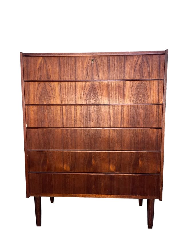 Komoda, brązowy, drewno tekowe, Dania, lata 60. - WYMIARY