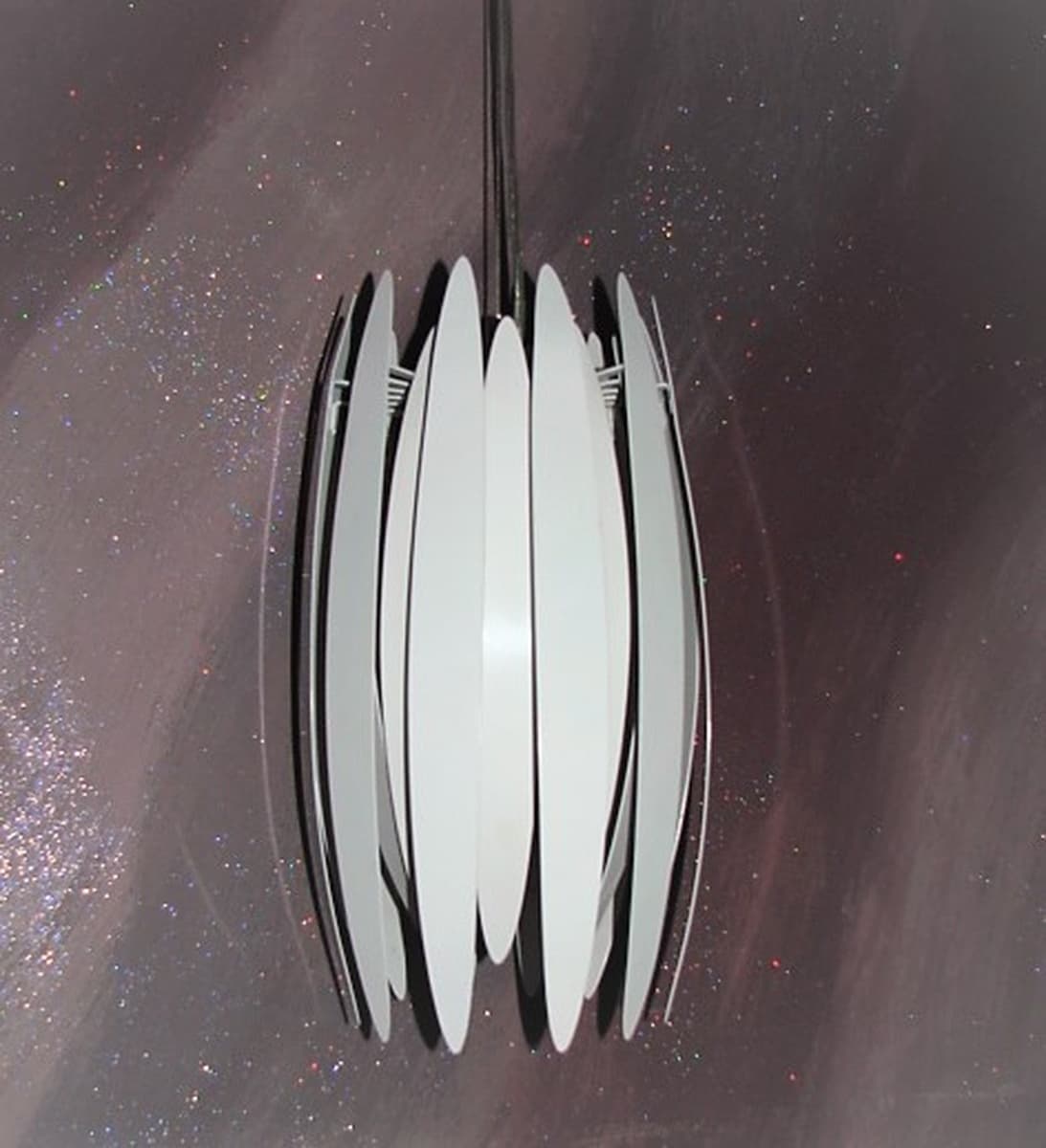 Pendant lamp Jaws, silver metal, by B. Frandsen, 1980s. - 196233