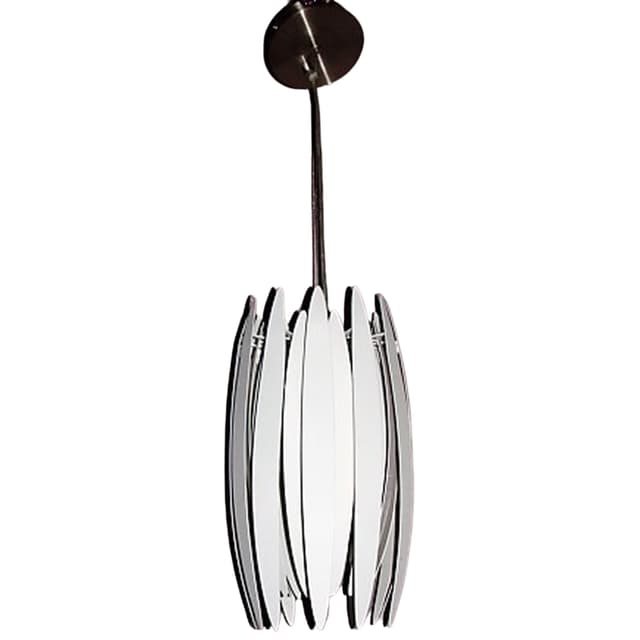 Pendant lamp Jaws, silver metal, by B. Frandsen, 1980s. - DIMENSION