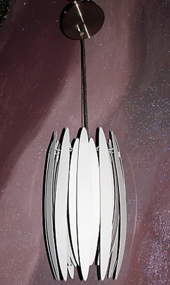 Pendant lamp Jaws, silver metal, by B. Frandsen, 1980s. - 196232