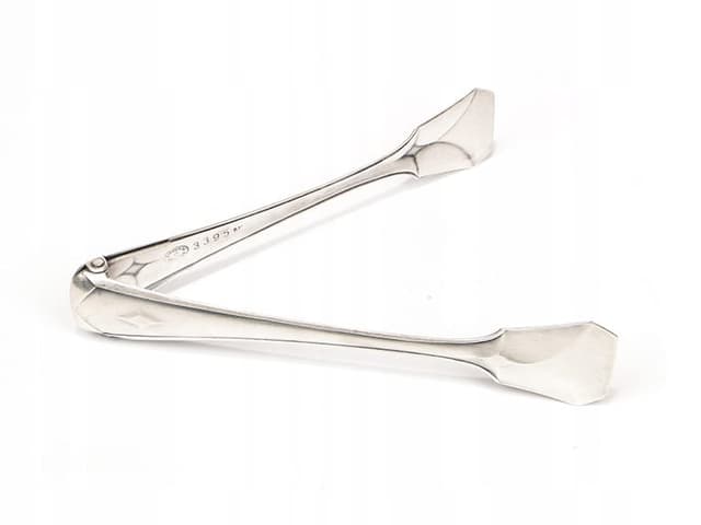 Table tongs Art Deco, silver metal, Bracia Henneberg, Poland, 1930s. - DIMENSION