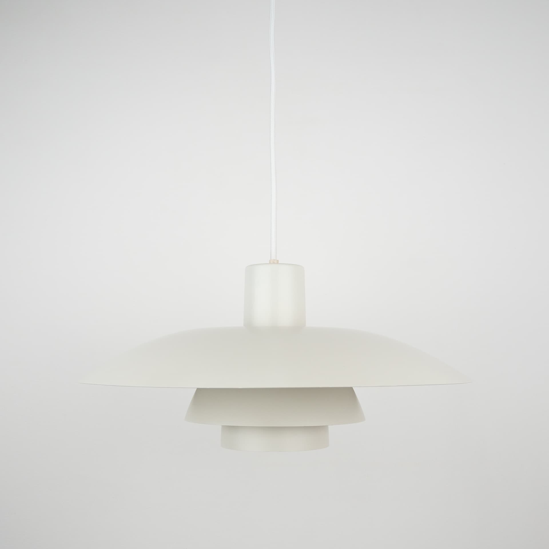 Pair of pendant lamps PH 4/3, white metal, by P. Henningsen, Louis Poulsen, Denmark, 1960s. - 196254