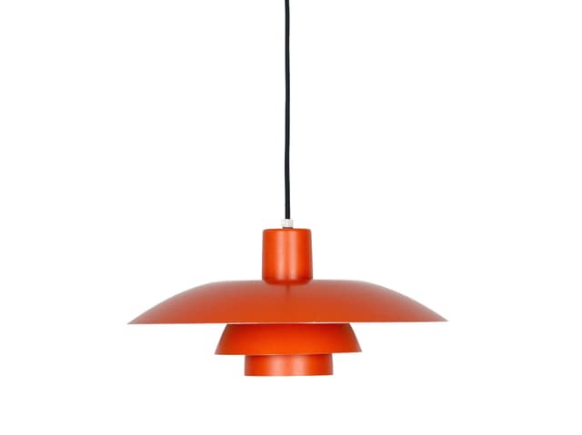 Pendant lamp PH 4/3, red aluminum, by P. Henningsen, Louis Poulsen, Denmark, 1970s. - DIMENSION