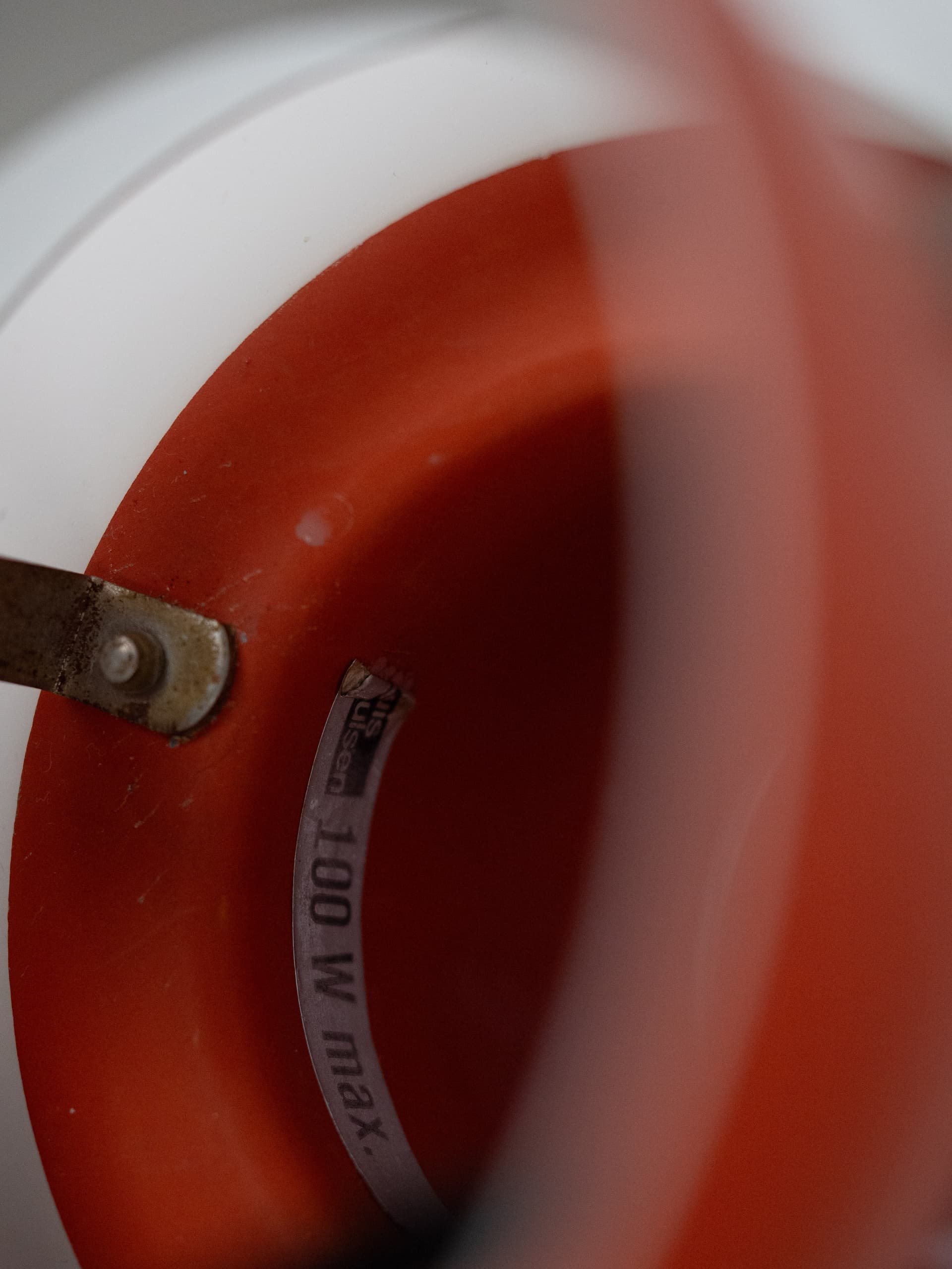 Pendant lamp PH 4/3, red aluminum, by P. Henningsen, Louis Poulsen, Denmark, 1970s. - 196302