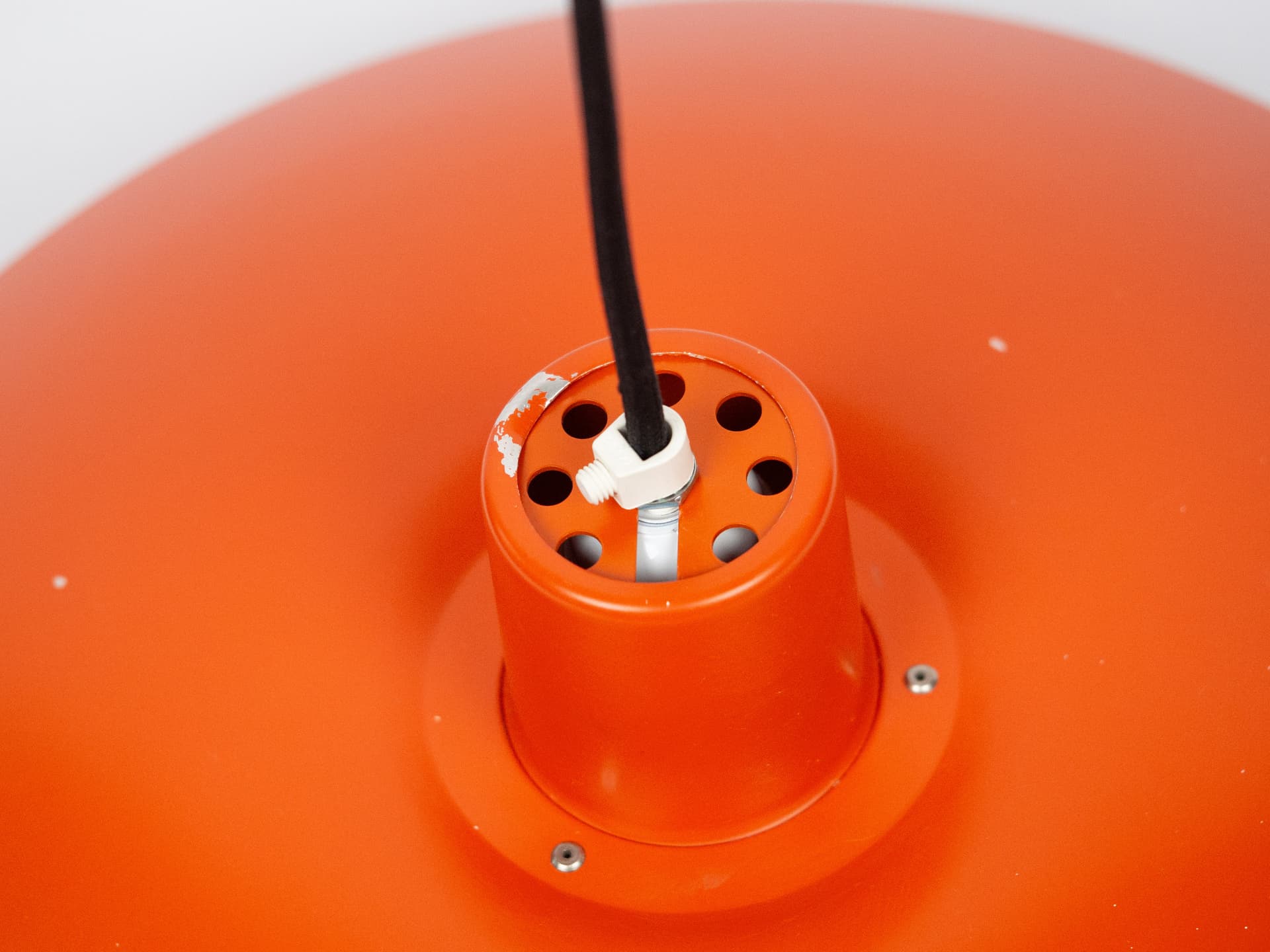 Pendant lamp PH 4/3, red aluminum, by P. Henningsen, Louis Poulsen, Denmark, 1970s. - 196299