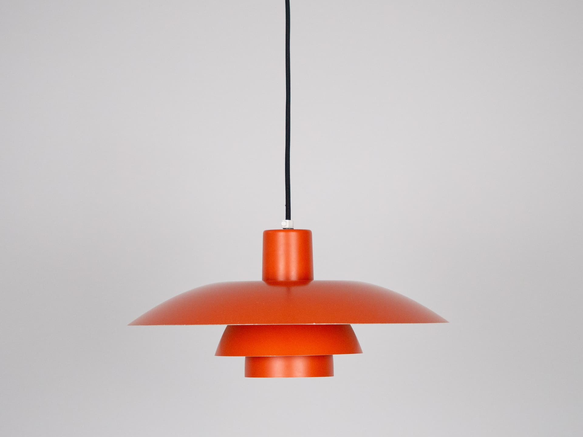 Pendant lamp PH 4/3, red aluminum, by P. Henningsen, Louis Poulsen, Denmark, 1970s. - 196290