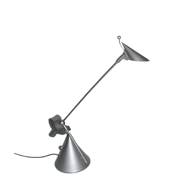 Lampka biurkowa, srebrny, metal aluminium, lata 80. - WYMIARY