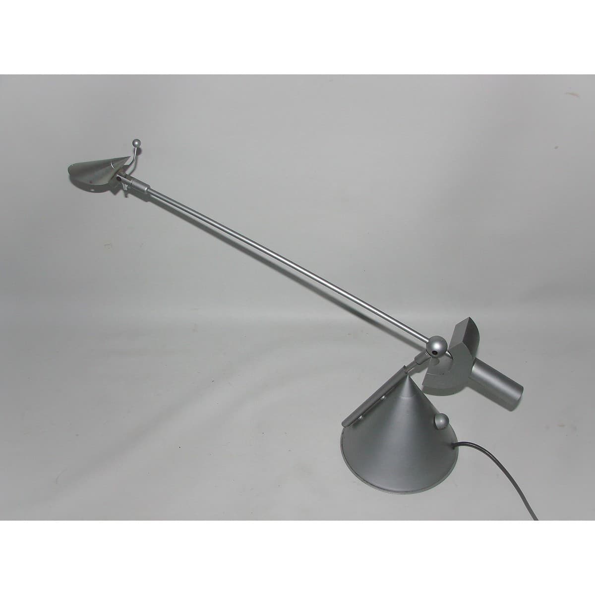 Lampka biurkowa, srebrny, metal aluminium, lata 80. - 196307