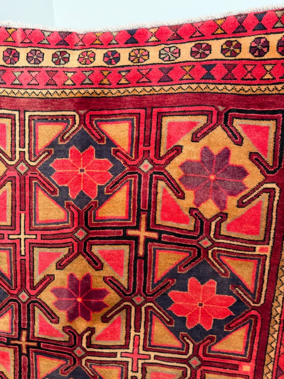 Chodnik Hamadan 310x145 cm, czerwony, wełna, Iran - 196355