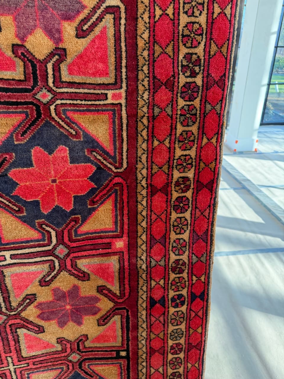 Chodnik Hamadan 310x145 cm, czerwony, wełna, Iran - 196360