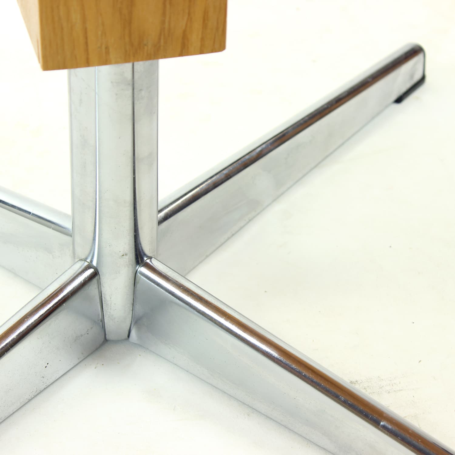 Coffee table, light brown ash, steel, 1960s. - 196423
