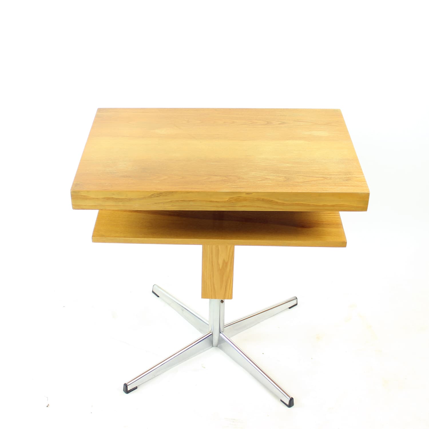 Coffee table, light brown ash, steel, 1960s. - 196416