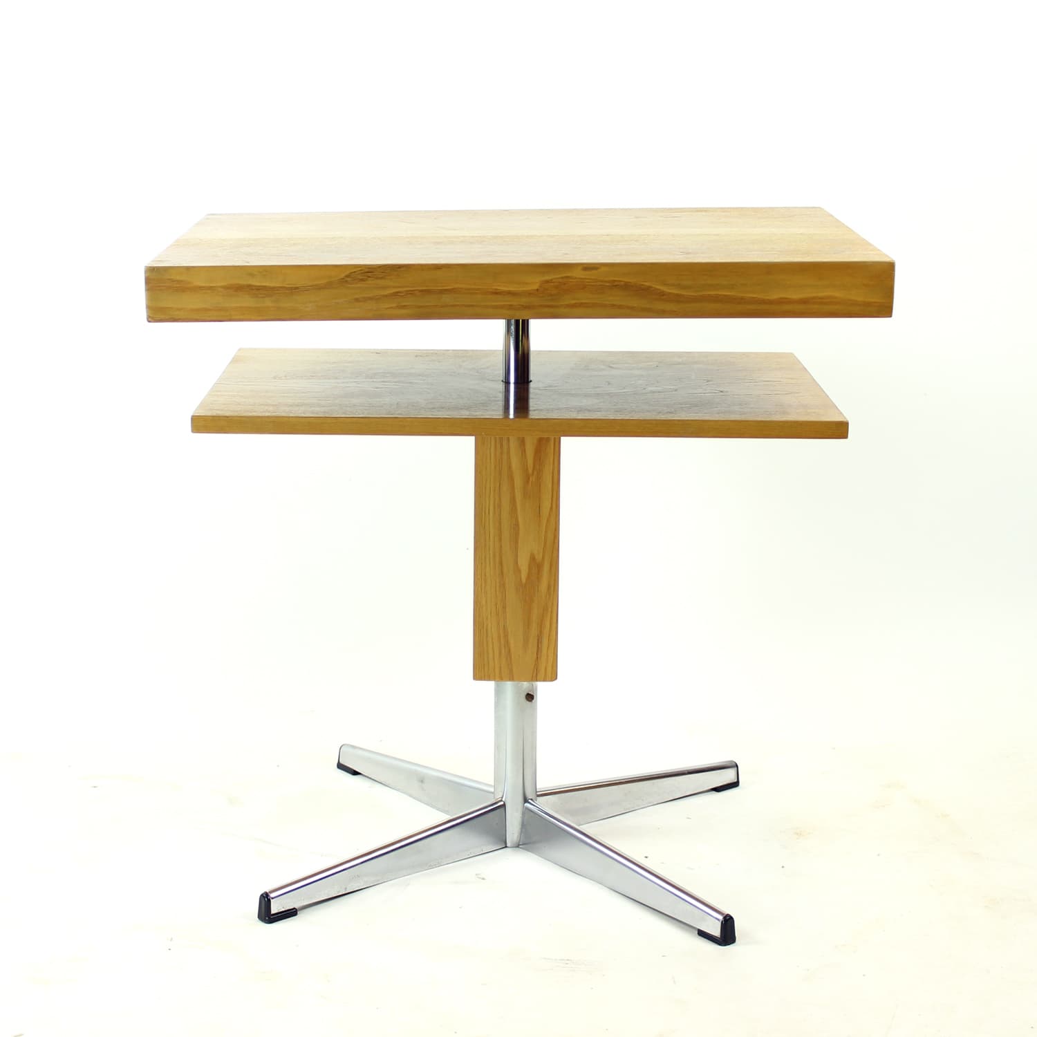 Coffee table, light brown ash, steel, 1960s. - 196420