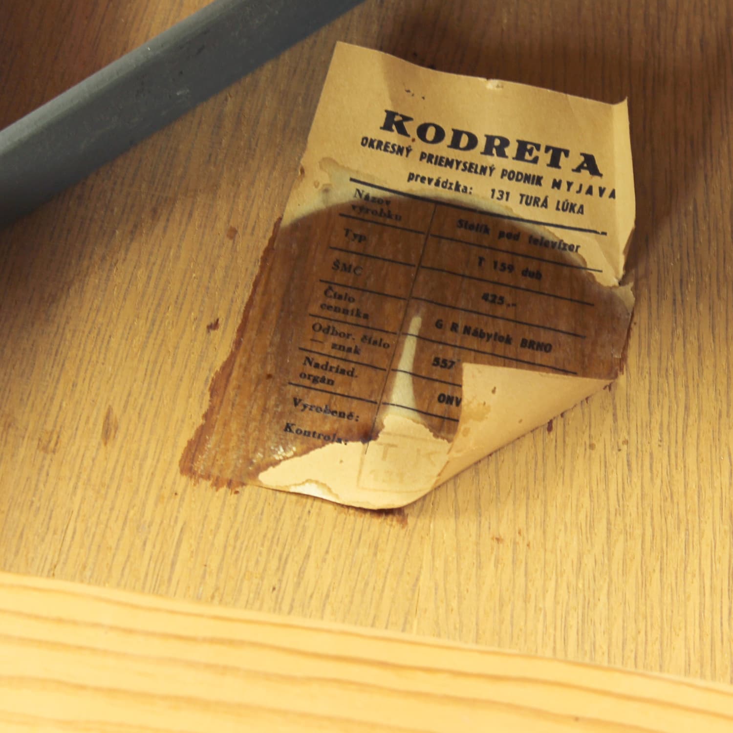 Coffee table, light brown ash, steel, 1960s. - 196422