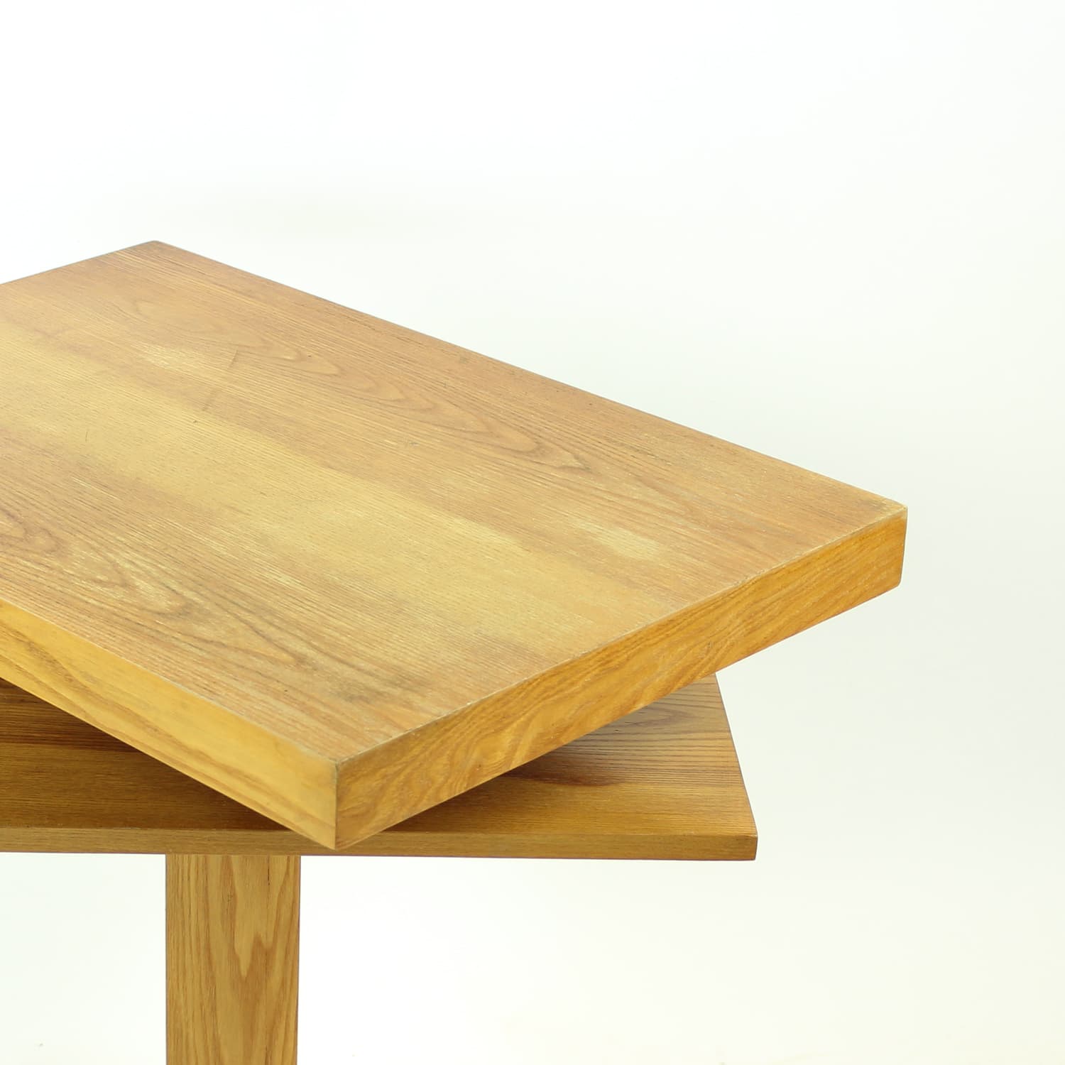 Coffee table, light brown ash, steel, 1960s. - 196419