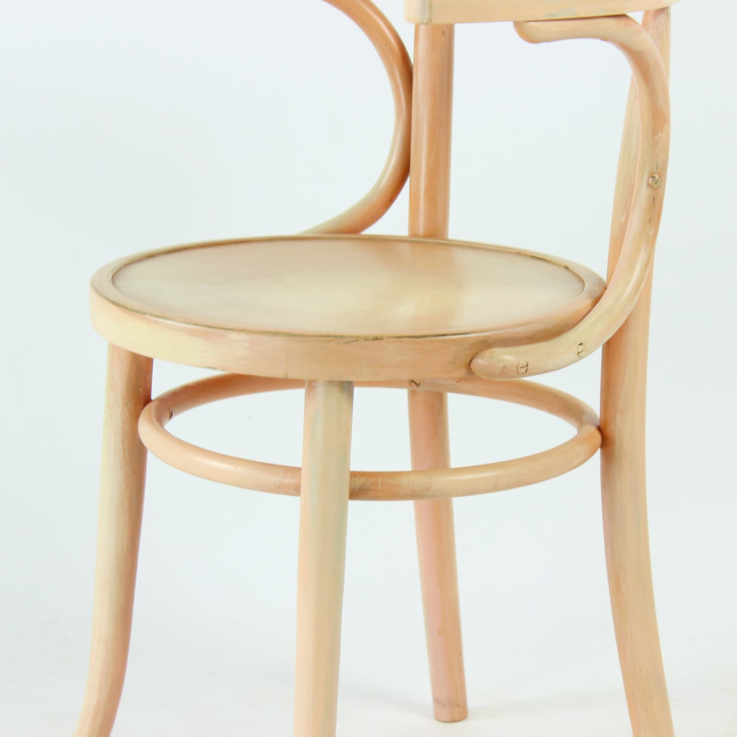 Chair No. 24, pink bentwood, by M. Thonet, TON, Czechoslovakia, 1950s. - 196431