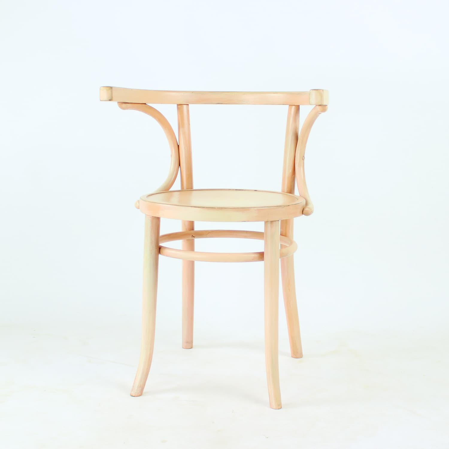 Chair No. 24, pink bentwood, by M. Thonet, TON, Czechoslovakia, 1950s. - 196424