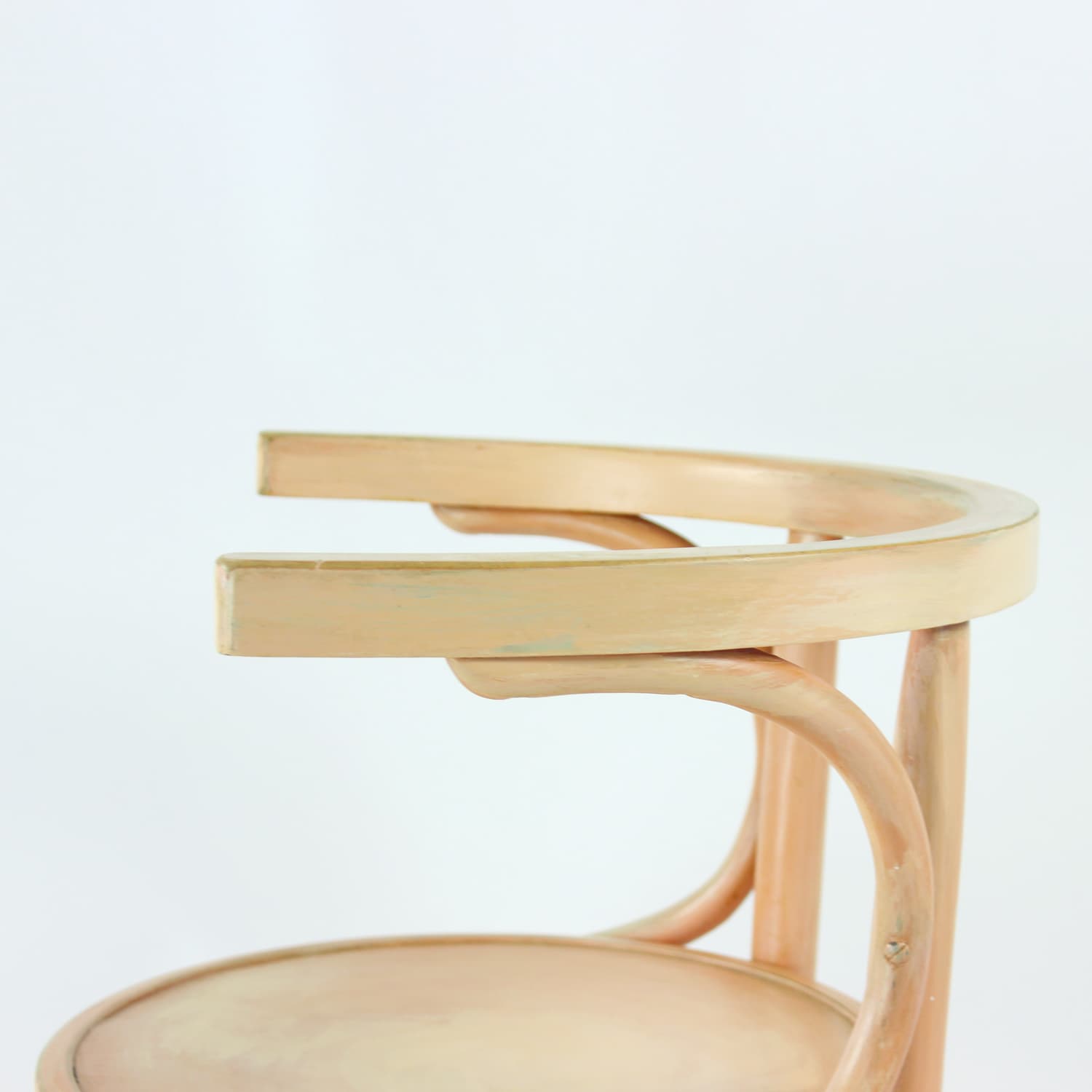 Chair No. 24, pink bentwood, by M. Thonet, TON, Czechoslovakia, 1950s. - 196430