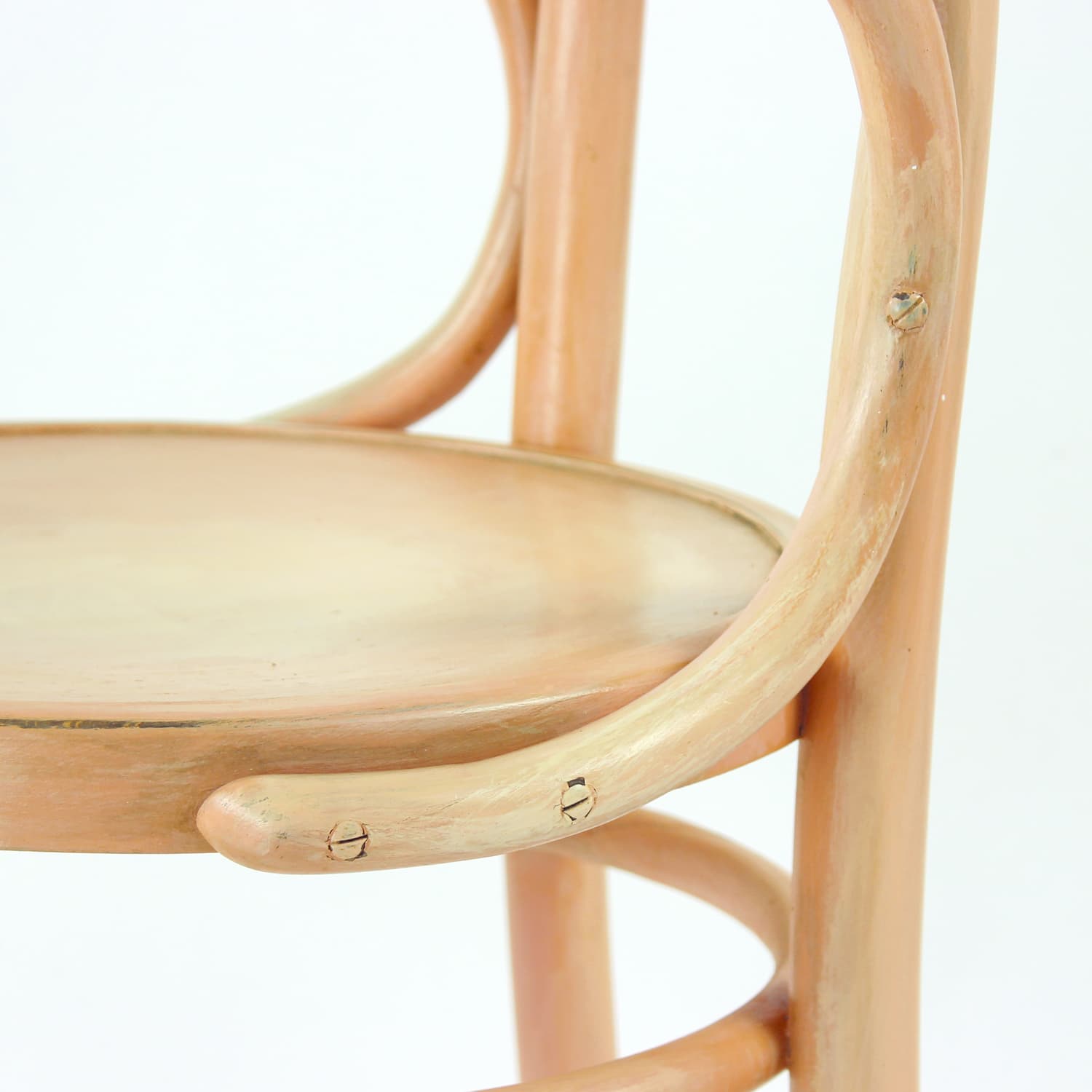 Chair No. 24, pink bentwood, by M. Thonet, TON, Czechoslovakia, 1950s. - 196435