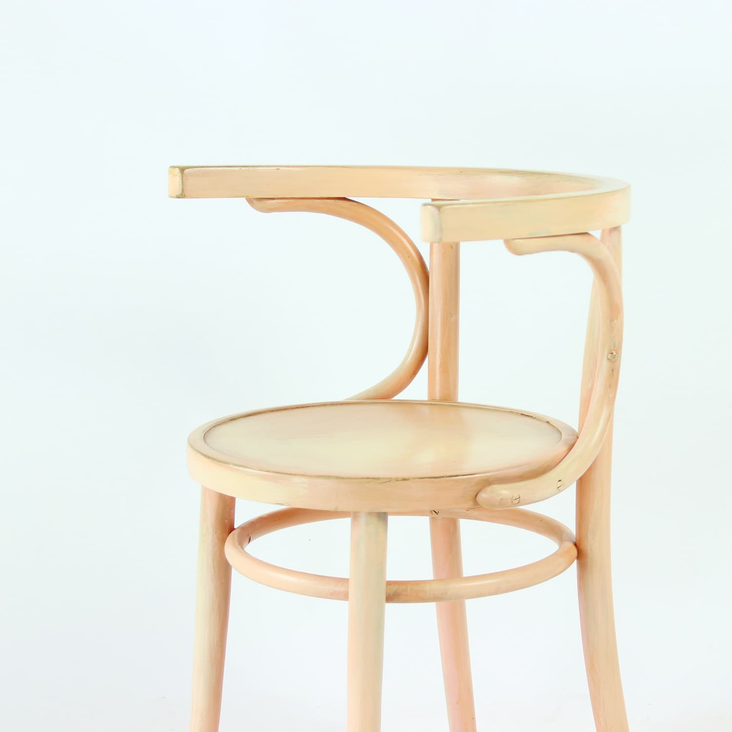 Chair No. 24, pink bentwood, by M. Thonet, TON, Czechoslovakia, 1950s. - 196426