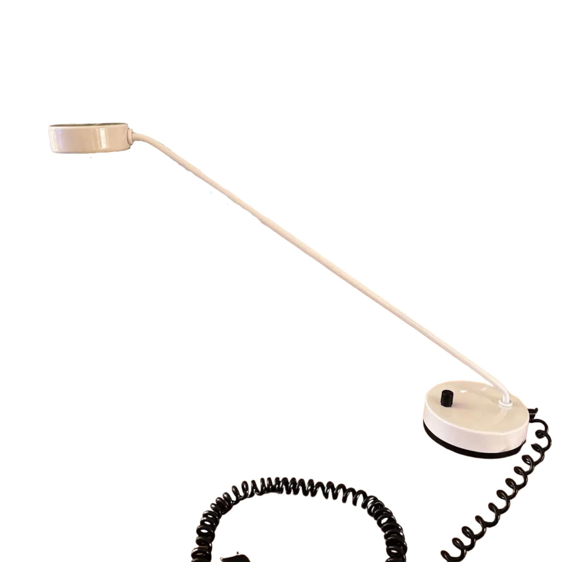 Lampa biurkowa, stal biała, Włochy, lata 80.