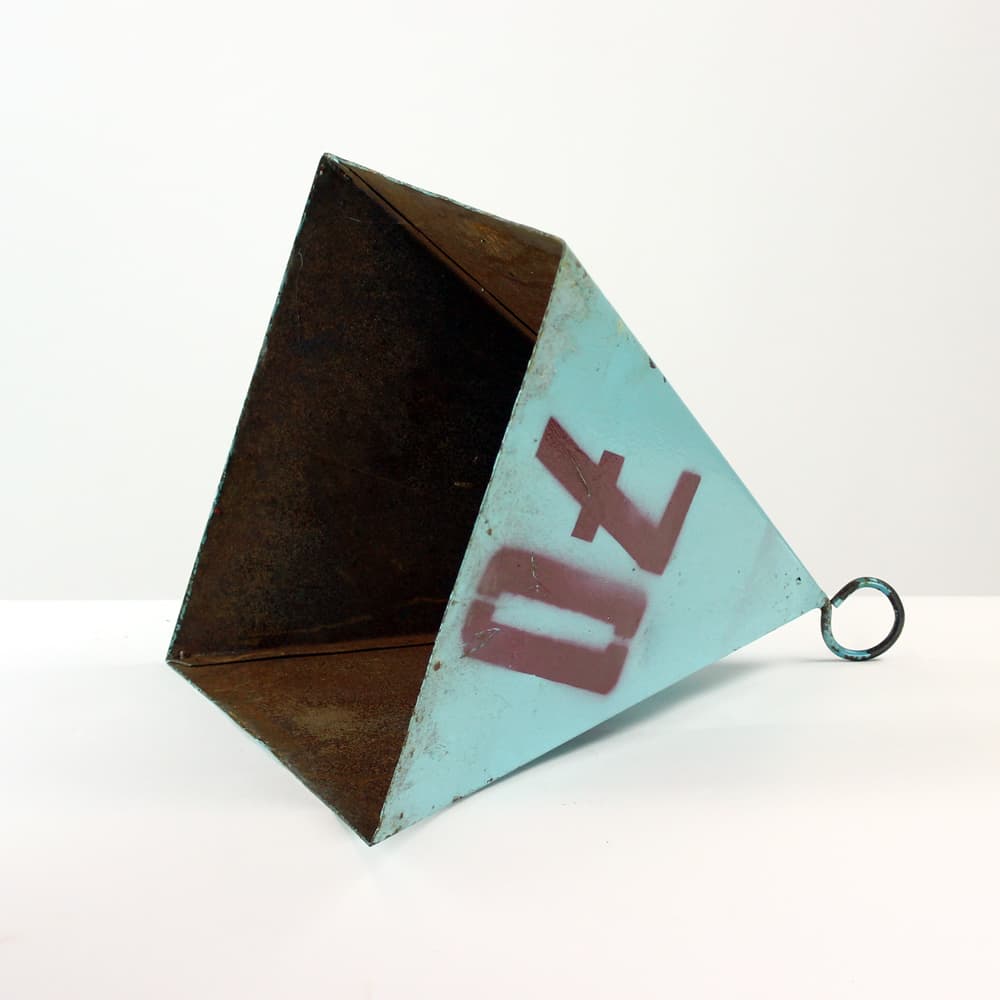 Zestaw dziewięciu piramid pomiarowych, turkus, stal, Czechosłowacja, lata 40. - 196452