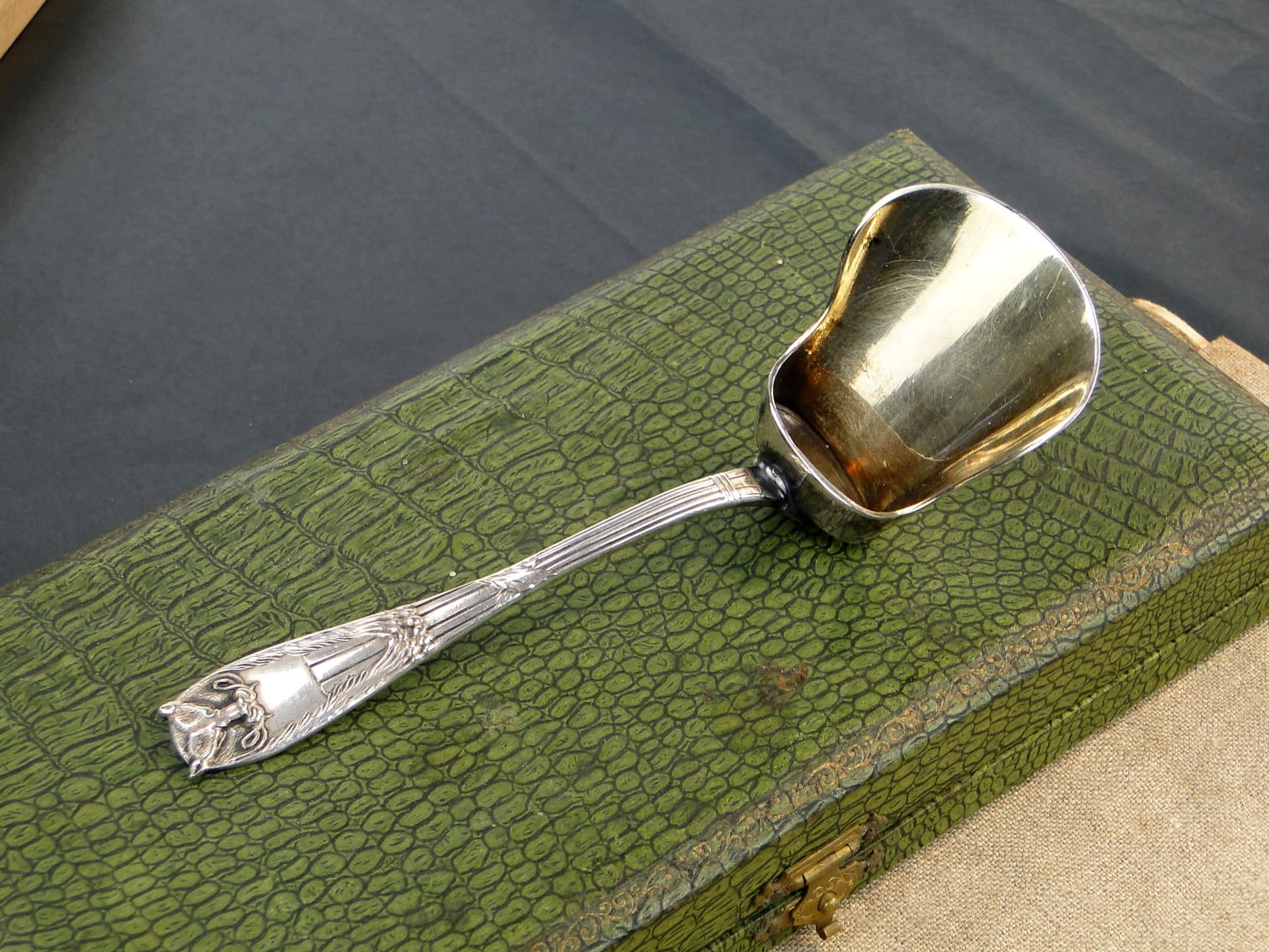 Sugar spoon Egipski, silver-plated brass, Fraget, Poland, early 20th c. - 196558