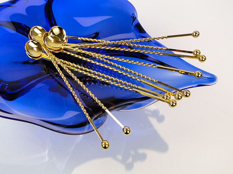 Set of cocktail spoons New Look, golden, metal, France, 1970s - 196564