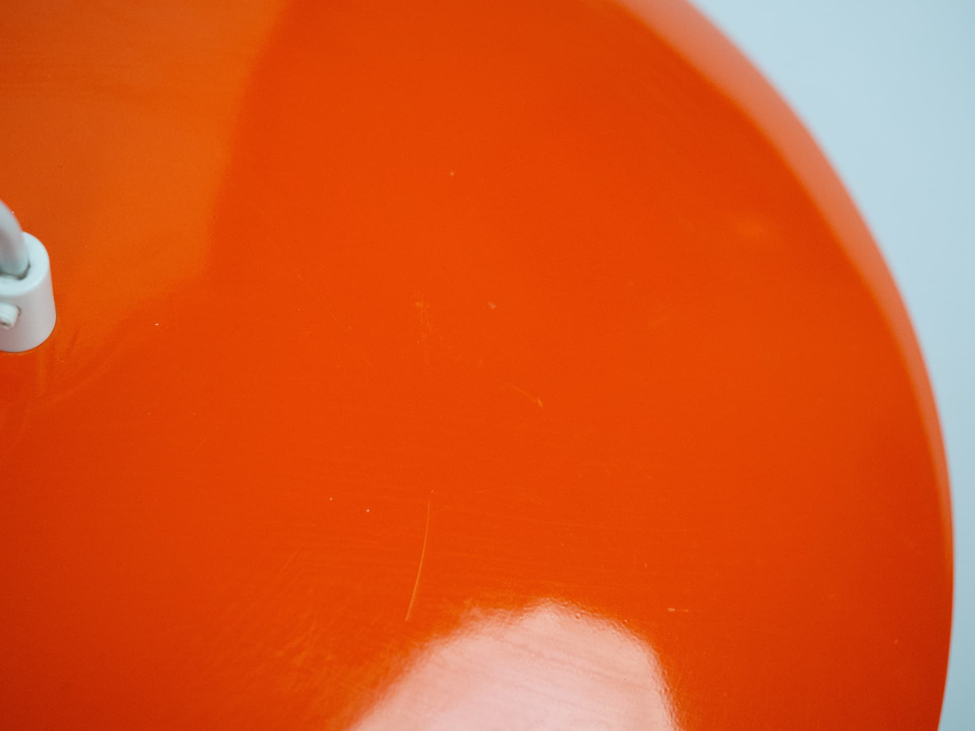 Pendant lamp Jutlandia, space age, orange metal, by J. Høi, Holmegaard, Denmark, 1970s. - 196601