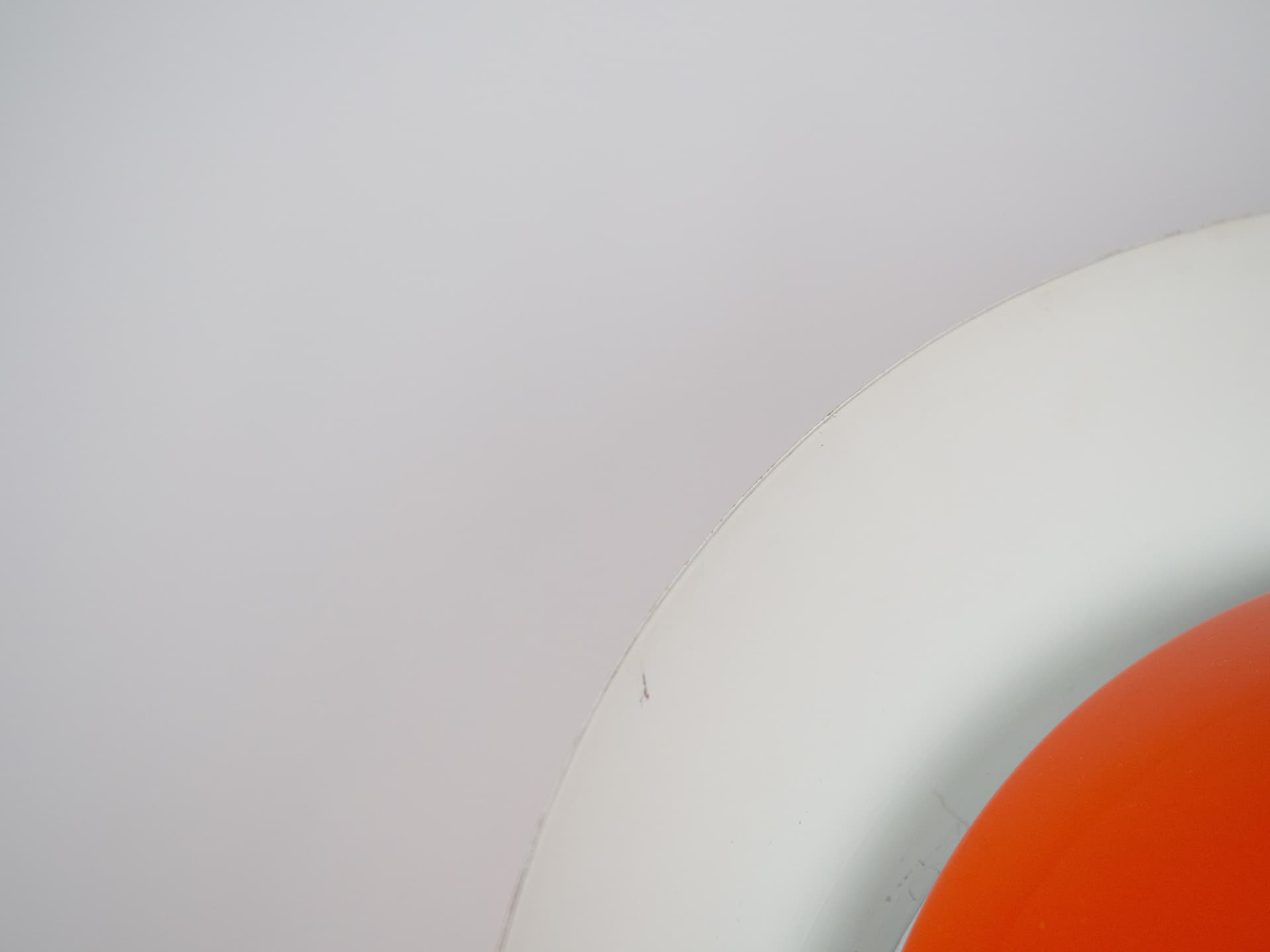 Pendant lamp Jutlandia, space age, orange metal, by J. Høi, Holmegaard, Denmark, 1970s. - 196598