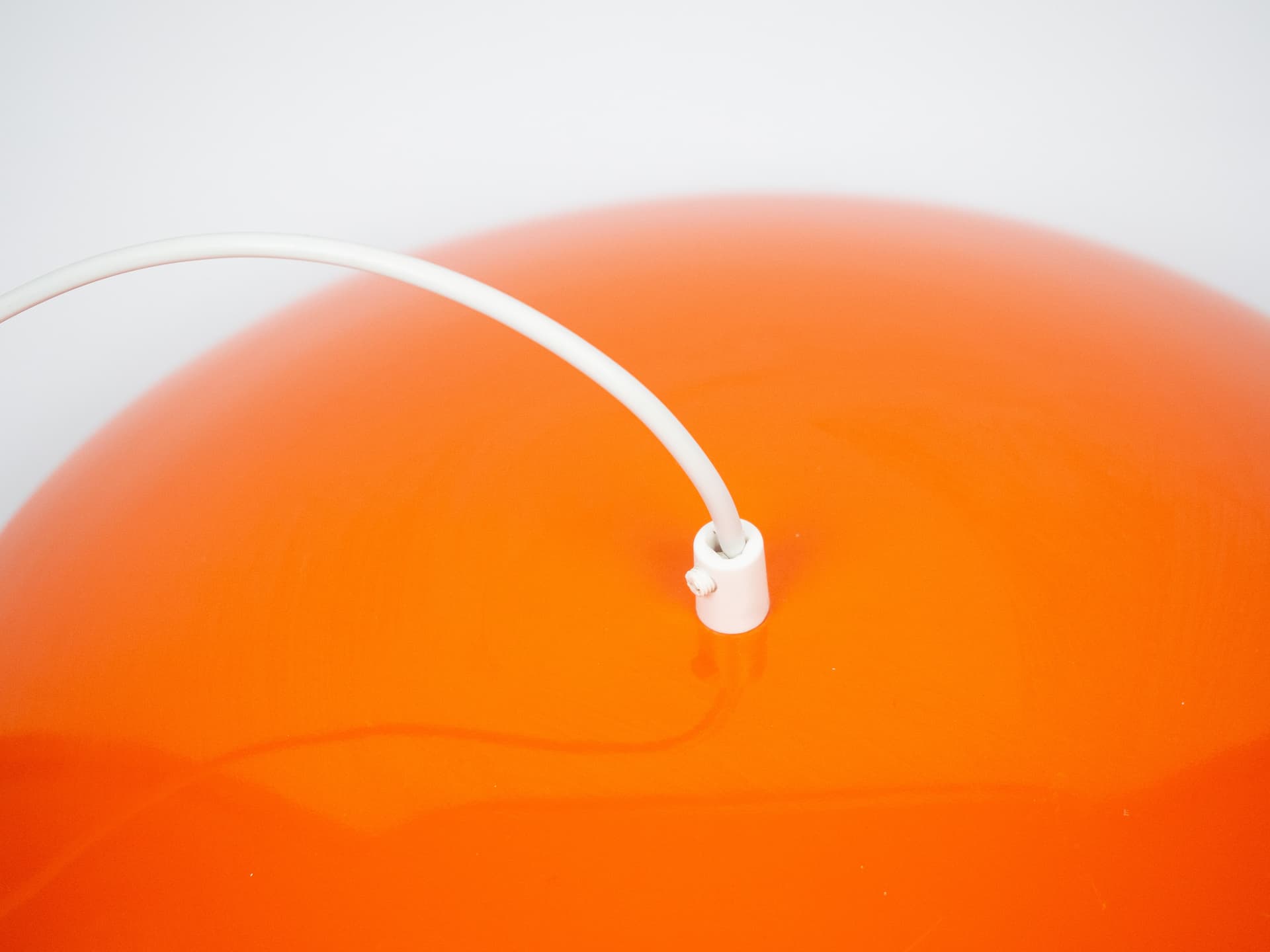 Pendant lamp Jutlandia, space age, orange metal, by J. Høi, Holmegaard, Denmark, 1970s. - 196596