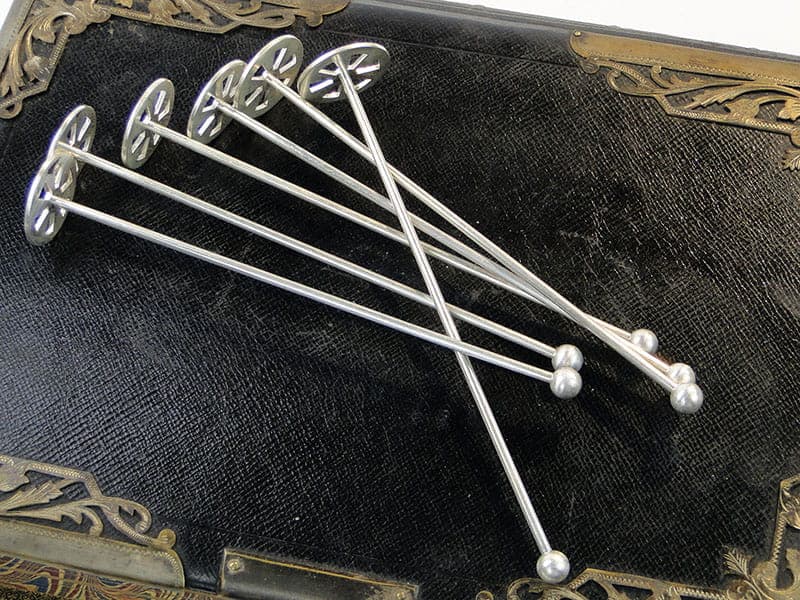 Komplet mieszadełek koktajlowych, srebrny, mosiądz, Francja, lata 50. - 196612