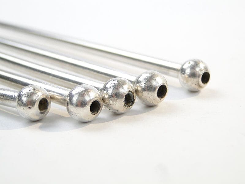 Set of cocktail spoons with straw, silver, brass, France, 1950s. - 196639