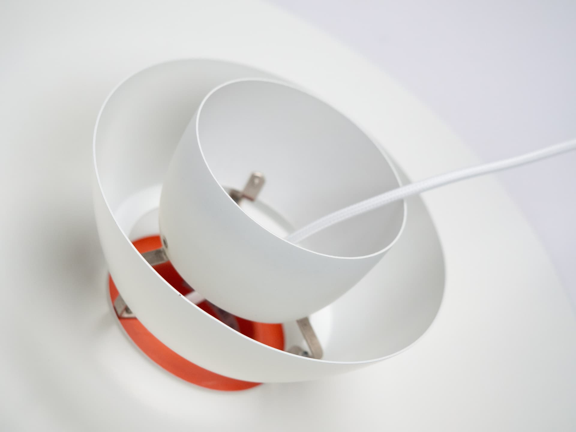 Lampa wisząca PH 4/3, biały, aluminium, proj. P. Henningsen, Louis Poulsen, Dania, lata 90. - 196682