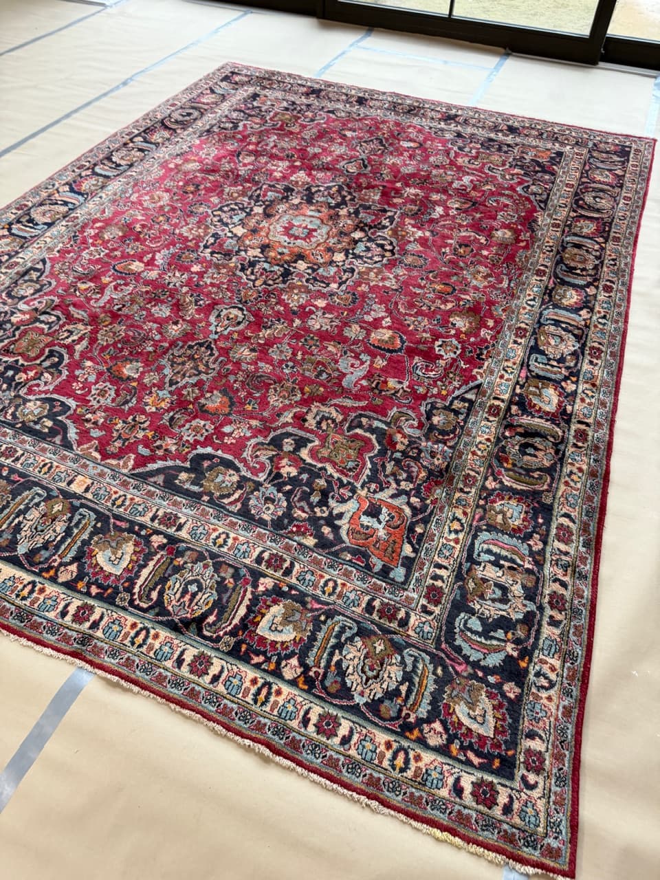 Dywan Mesched 370x270 cm, czerwony, wełna, Iran - 196715