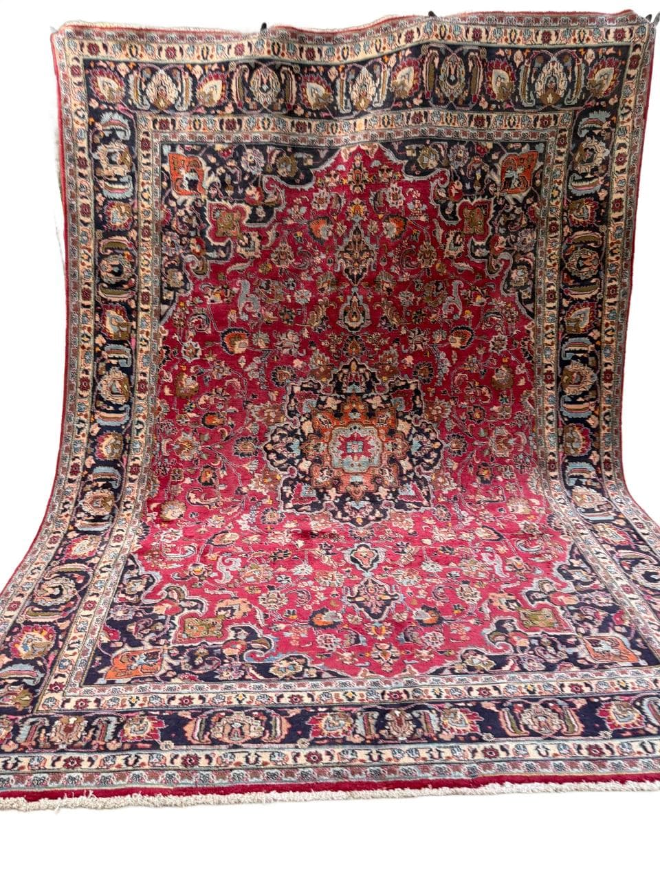 Dywan Mesched 370x270 cm, czerwony, wełna, Iran