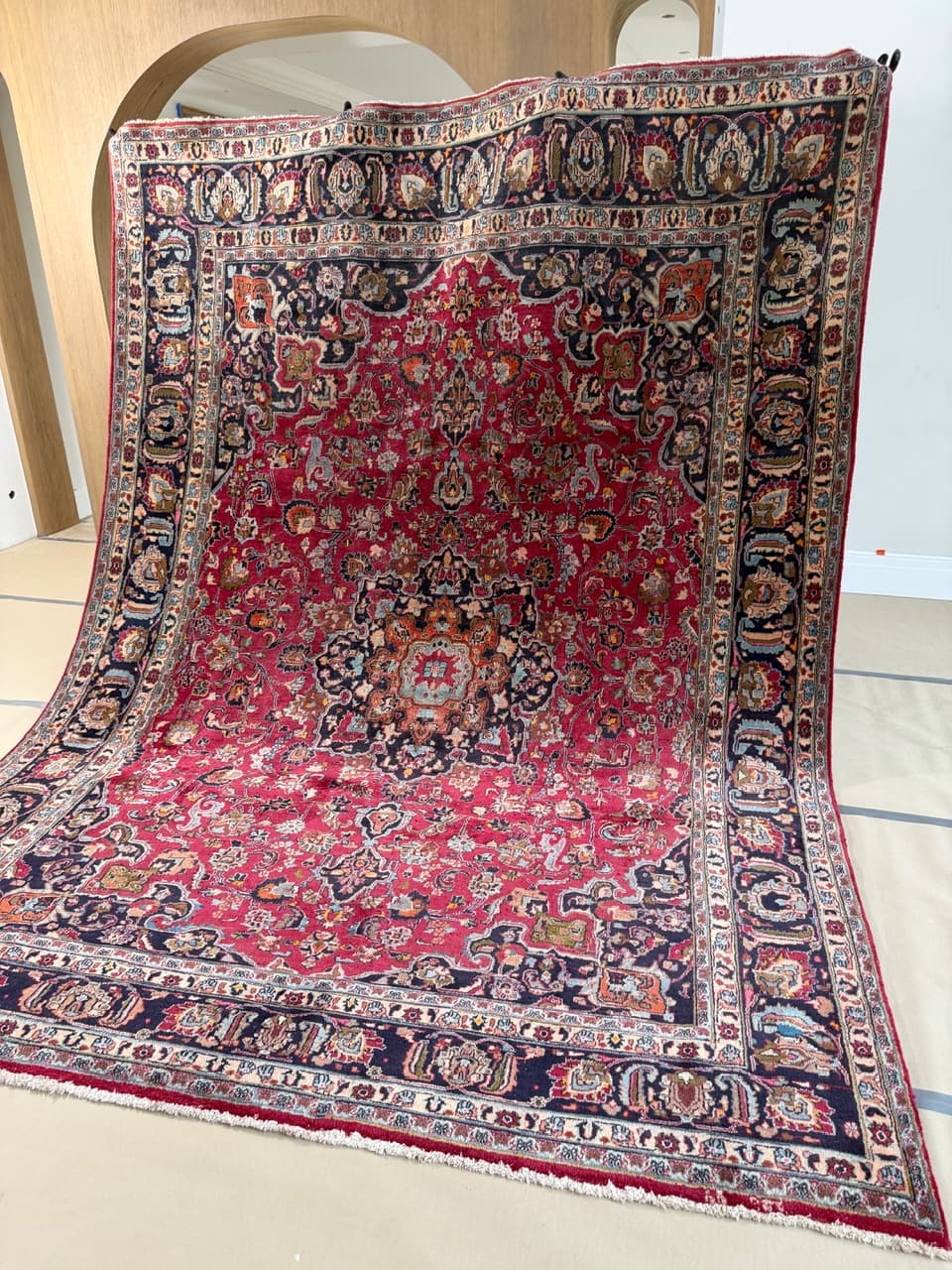 Dywan Mesched 370x270 cm, czerwony, wełna, Iran - 196719